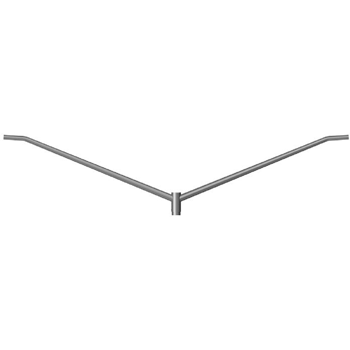 2 @ 180 deg. Fixture Mount, 8' Long, Aluminum Tapered Elliptical Mast Arm Bracket, Pole Top Hub Mount