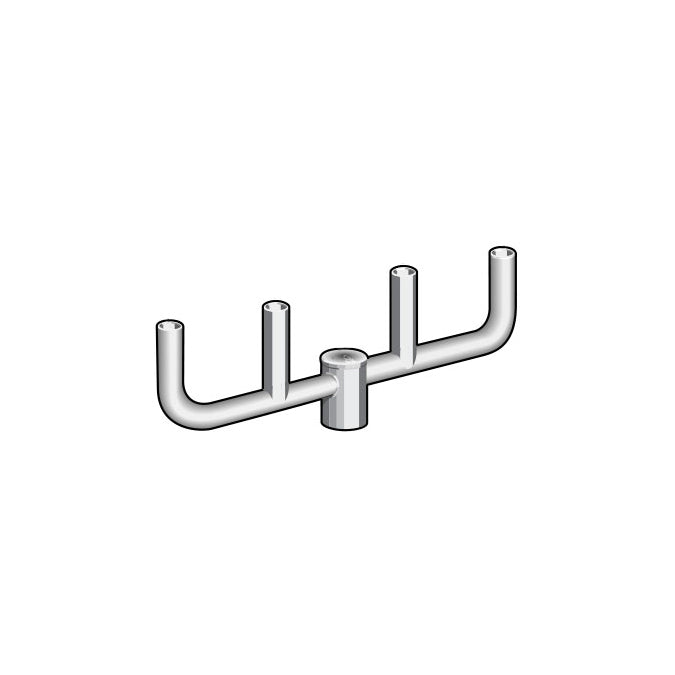 4 @ 180 deg. Fixture Mount, Aluminum Bullhorn Bracket, Pole Top Mount