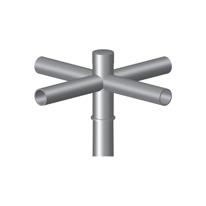 4 @ 90 deg. Fixture Mount, 12" Long, Steel Spoke Bracket, Pole Top Mount