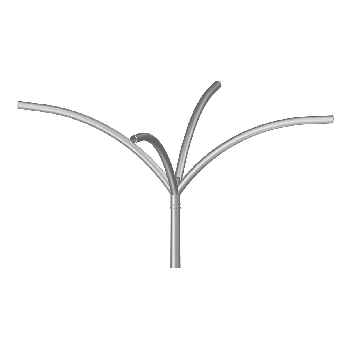 4 @ 90 deg. Fixture Mount, 4' Long, Steel Upsweep Bracket, Pole Top Mount