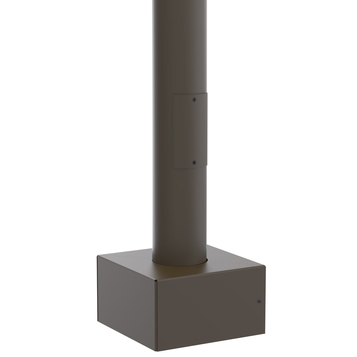 18' Tall x 4.0" OD x 0.250" Thick, Round Straight Aluminum, Anchor Base Light Pole