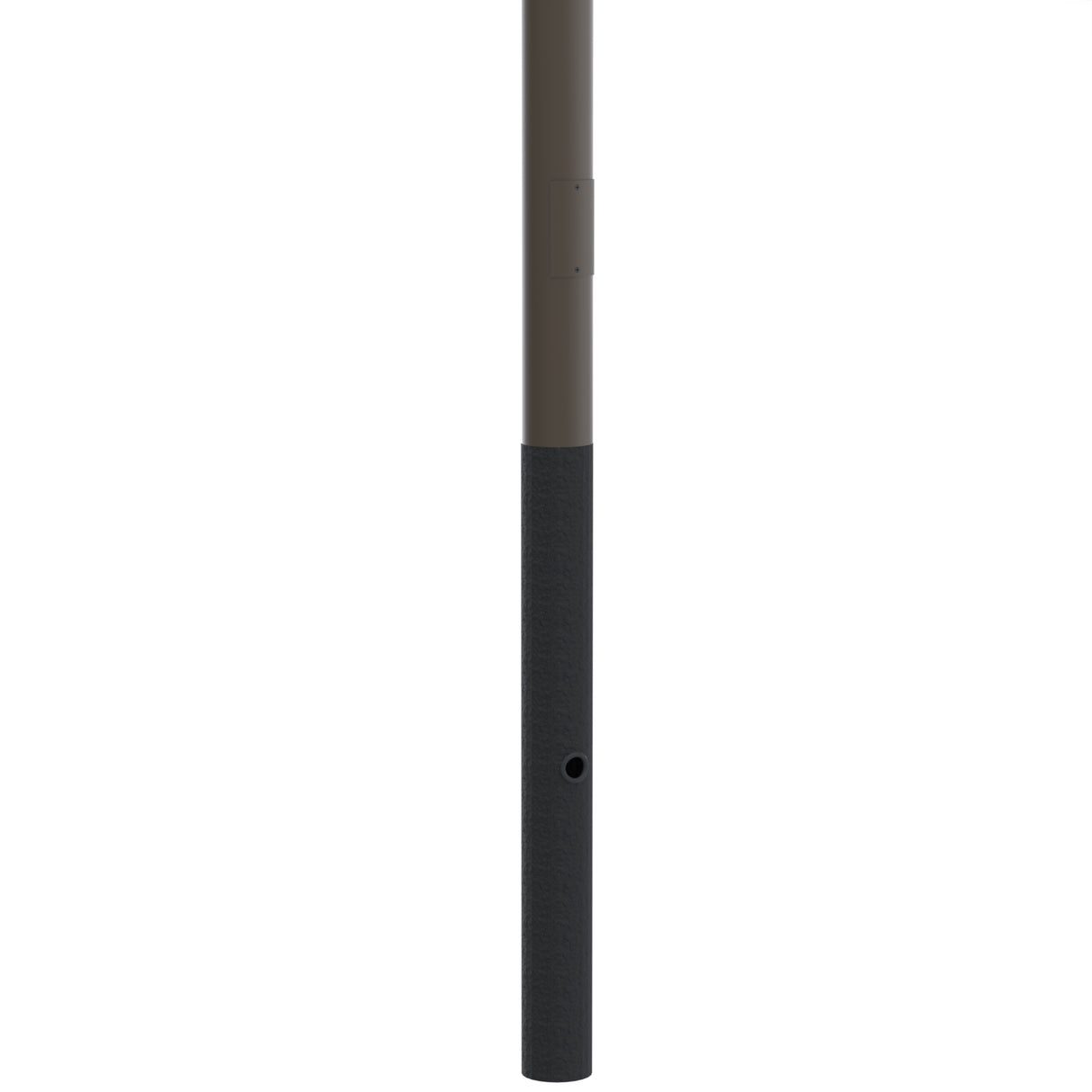 12' Above Grade x 4.0" OD  x 0.125" Thick, Round Straight Aluminum, Direct Burial Light Pole
