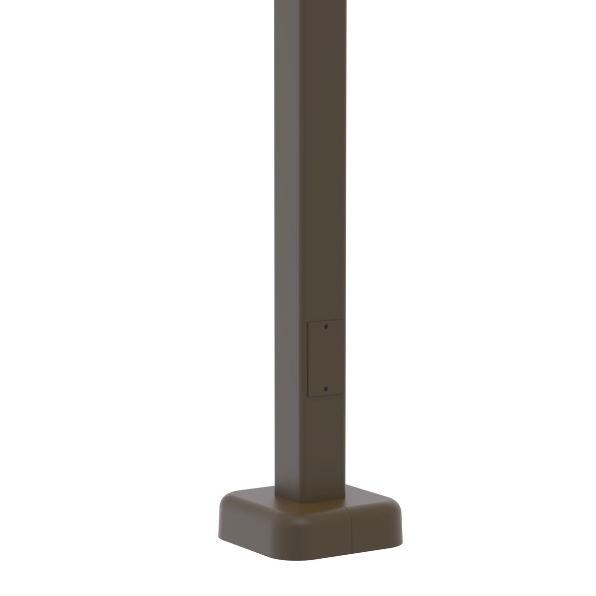10' Tall x 4.0" OD x 0.125" Thick, Soft Square Straight Aluminum, Hinged Base Light Pole
