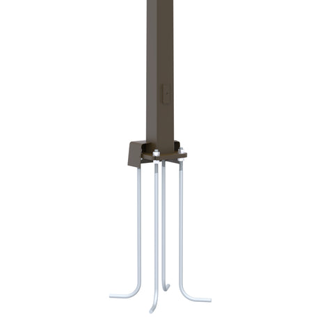 45' Tall x 8.8" Base OD x 3.8" Top OD x 7ga Thick, Square Tapered Steel, Anchor Base Light Pole
