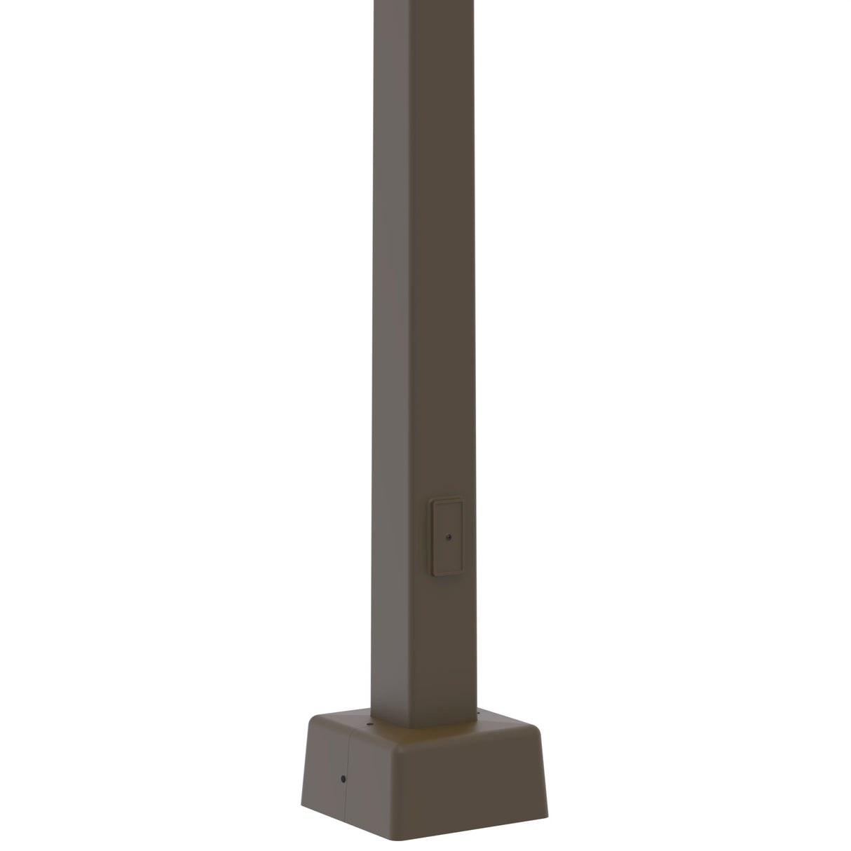 25' Tall x 6.4" Base OD x 3.7" Top OD x 7ga Thick, Square Tapered Steel, Anchor Base Light Pole
