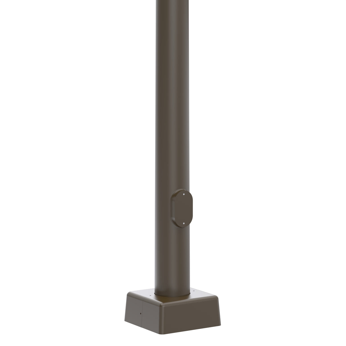 35' Tall x 7.3" Base OD x 2.4.0" Top OD x 11ga Thick, Round Tapered Steel, Anchor Base Light Pole