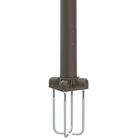 25' Tall x 6.0" Base OD x 4.0" Top OD x 0.156" Thick, Round Tapered Aluminum, Anchor Base Light Pole with 8' Davit Arm