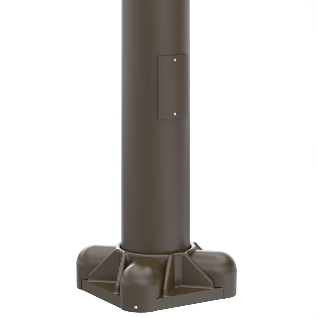 12' Tall x 4.0" Base OD x 3.0" Top OD x 0.125" Thick, Round Tapered Aluminum, Anchor Base Light Pole