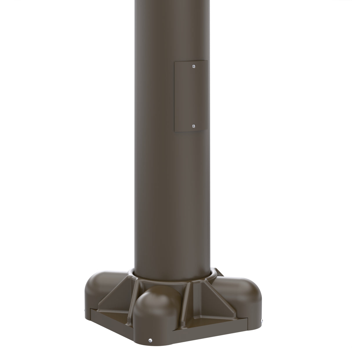 14' Tall x 4.0" Base OD x 3.0" Top OD x 0.125" Thick, Round Tapered Aluminum, Anchor Base Light Pole