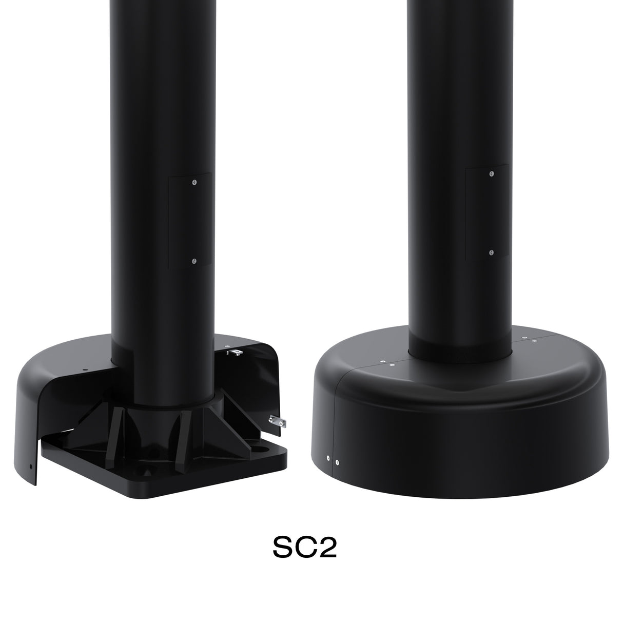 8' Tall x 4.0" OD x 0.125" Wall Thickness, Round Straight Aluminum, Anchor Base Decorative Light Pole