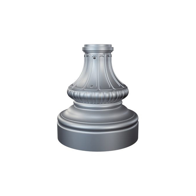 14' Tall x 4.0" OD x 0.125" Thick, Round Straight Aluminum, Decorative Arlen Style Anchor Base Light Pole