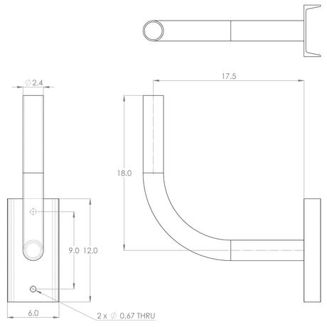 Single 2.38” OD Bullhorn, Wood Pole Mount