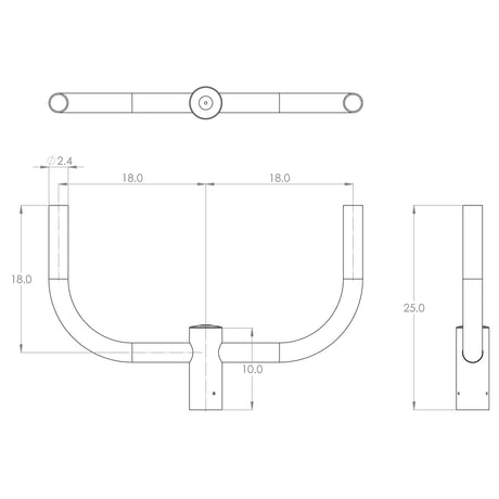 2@180 2.38” OD Bullhorn, Round Pole or Tenon Mount