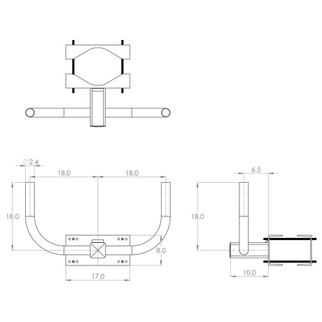 2@180 2.38” OD Bullhorn, Clamp Mount