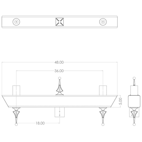 FR2 2@180 Crossarm w/ Finial