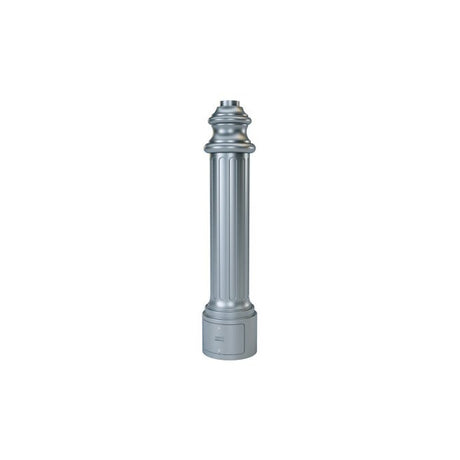 14' Tall x 4.0" OD x 0.125" Thick, Fluted Round Straight Aluminum, Decorative Georgetown Style Anchor Base Light Pole