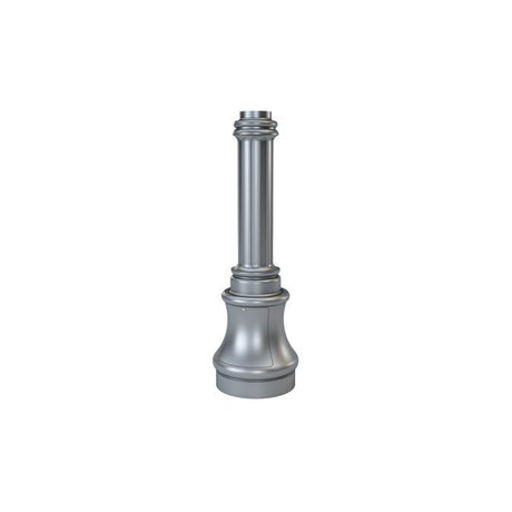 16' Tall x 4.0" OD x 0.125" Thick, Fluted Round Straight Aluminum, Decorative Lincoln Style Anchor Base Light Pole