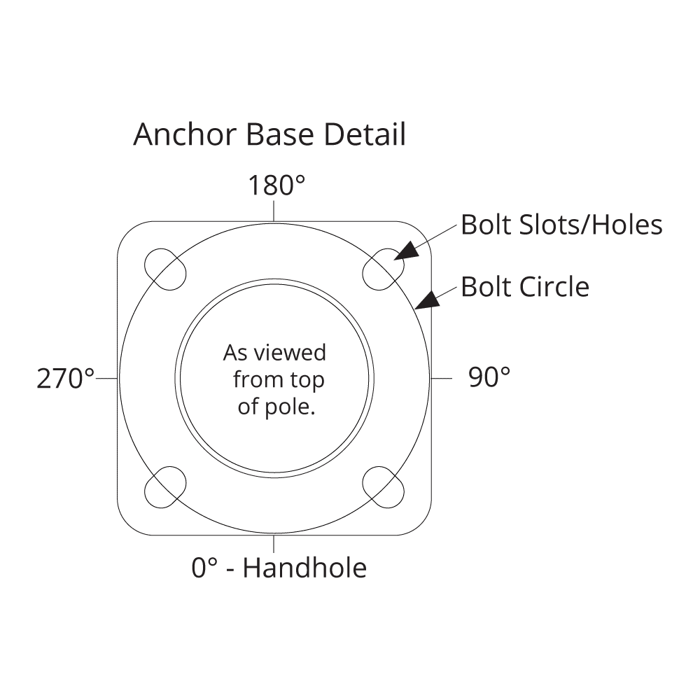 10' Tall, Round Tapered Fiberglass, Anchor Base Light Pole