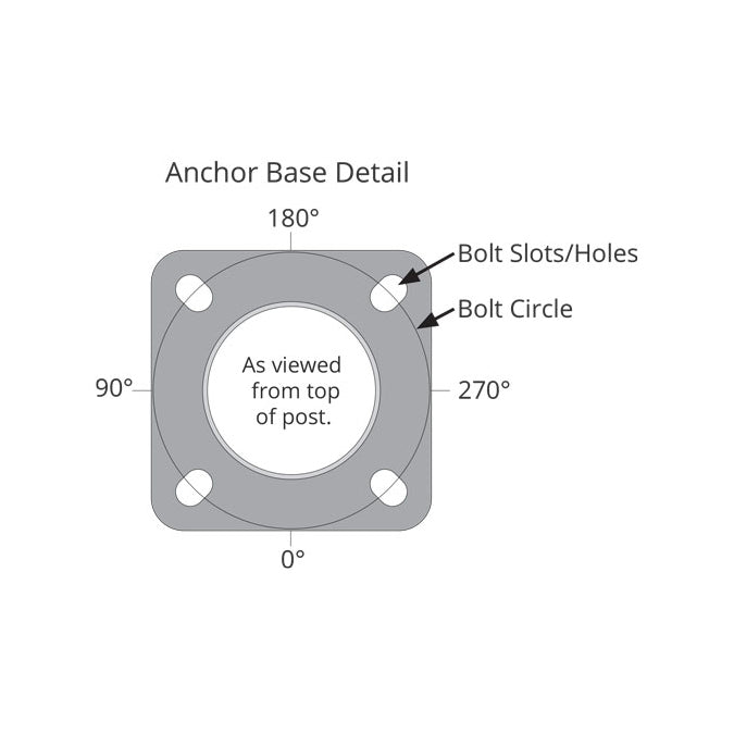 8' Tall x 5.0" Base OD x 4.0'' Top OD x 0.125" Thick, Round Tapered Aluminum, Decorative Sacramento Style Anchor Base Light Pole
