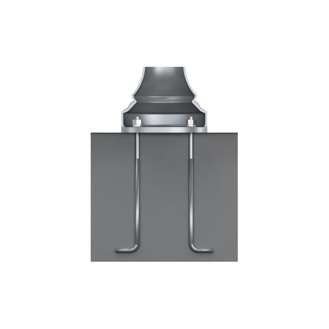 16' Tall x 4.0" OD x 0.125" Thick, Fluted Round Straight Aluminum, Decorative Trenton Style Anchor Base Light Pole