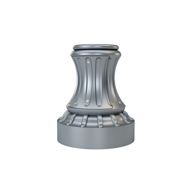 10' Tall x 4.0" OD x 0.125" Thick, Round Straight Aluminum, Decorative Trenton Style Anchor Base Light Pole