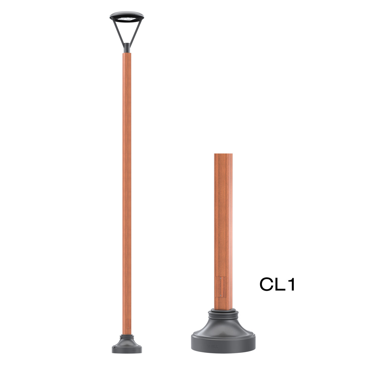 8' Tall x 4.0" OD x 0.125" Wall Thickness, Round Straight Aluminum, Anchor Base Decorative Light Pole
