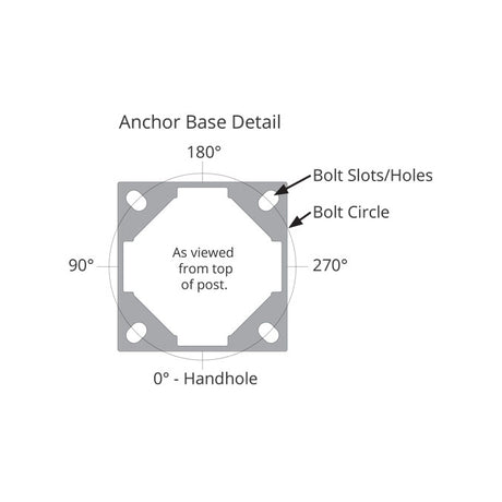 14' Tall x 5.0" Base OD x 3.56'' Top OD x 0.125" Thick, Fluted Round Tapered Aluminum, Decorative Williamsburg Style Anchor Base Light Pole