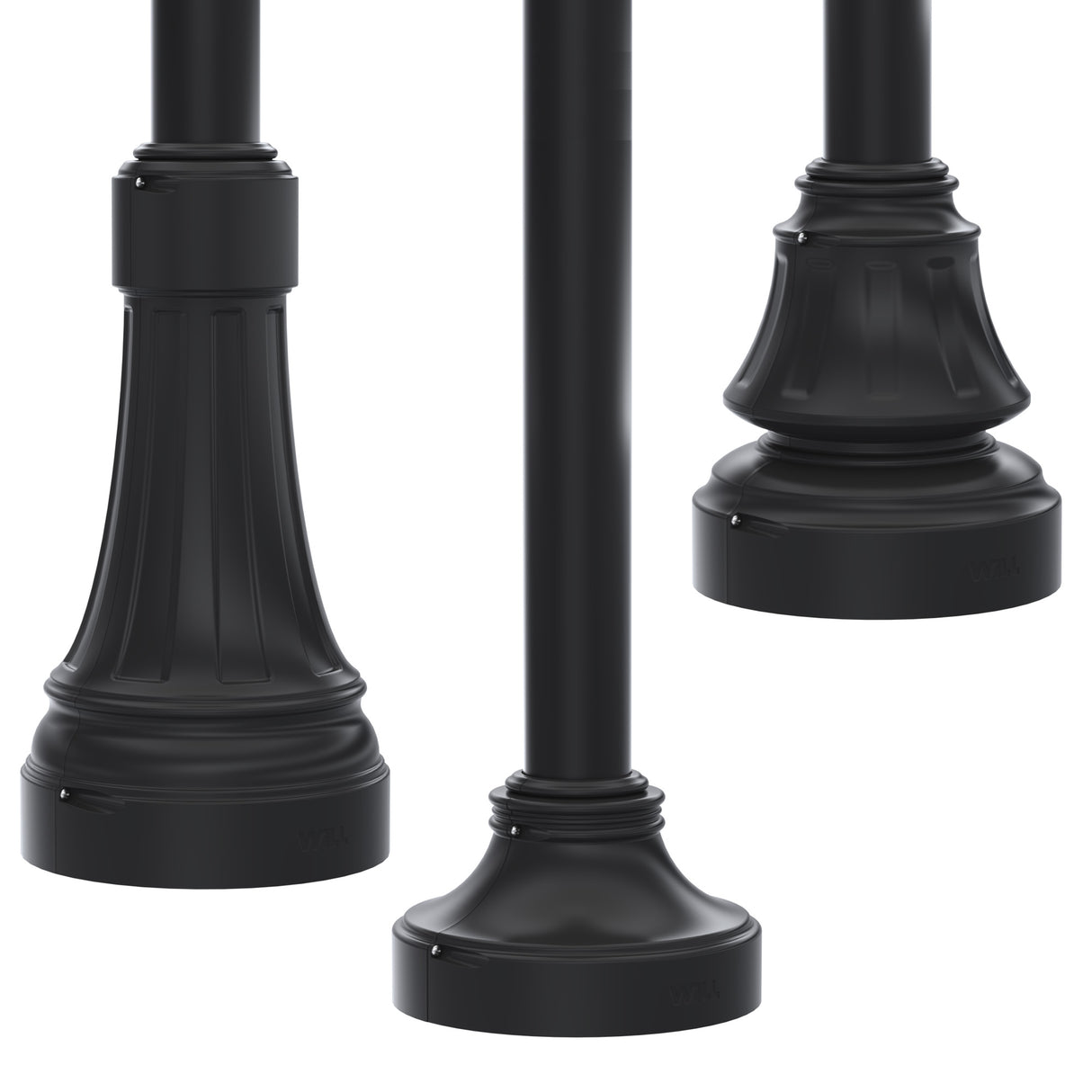 8' Tall x 4.0" OD x 0.125" Wall Thickness, Round Straight Aluminum, Anchor Base Decorative Light Pole