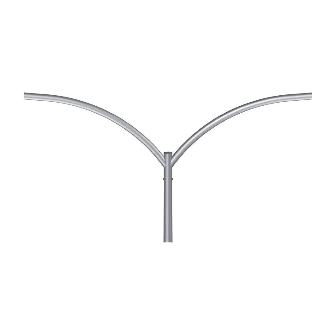 2 @ 180 deg. Fixture Mount, 4' Long, Steel Upsweep Bracket, Pole Top Mount