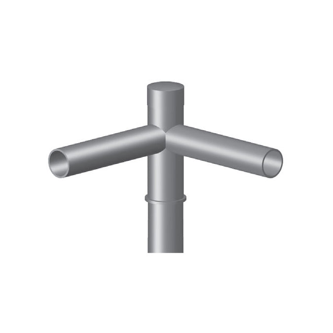 2 @ 90 deg. Fixture Mount, 12" Long, Steel Spoke Bracket, Pole Top Mount