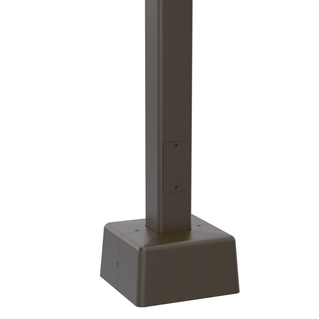 25' Tall x 4.0" OD x 11ga Thick, Square Straight Steel, Anchor Base Light Pole