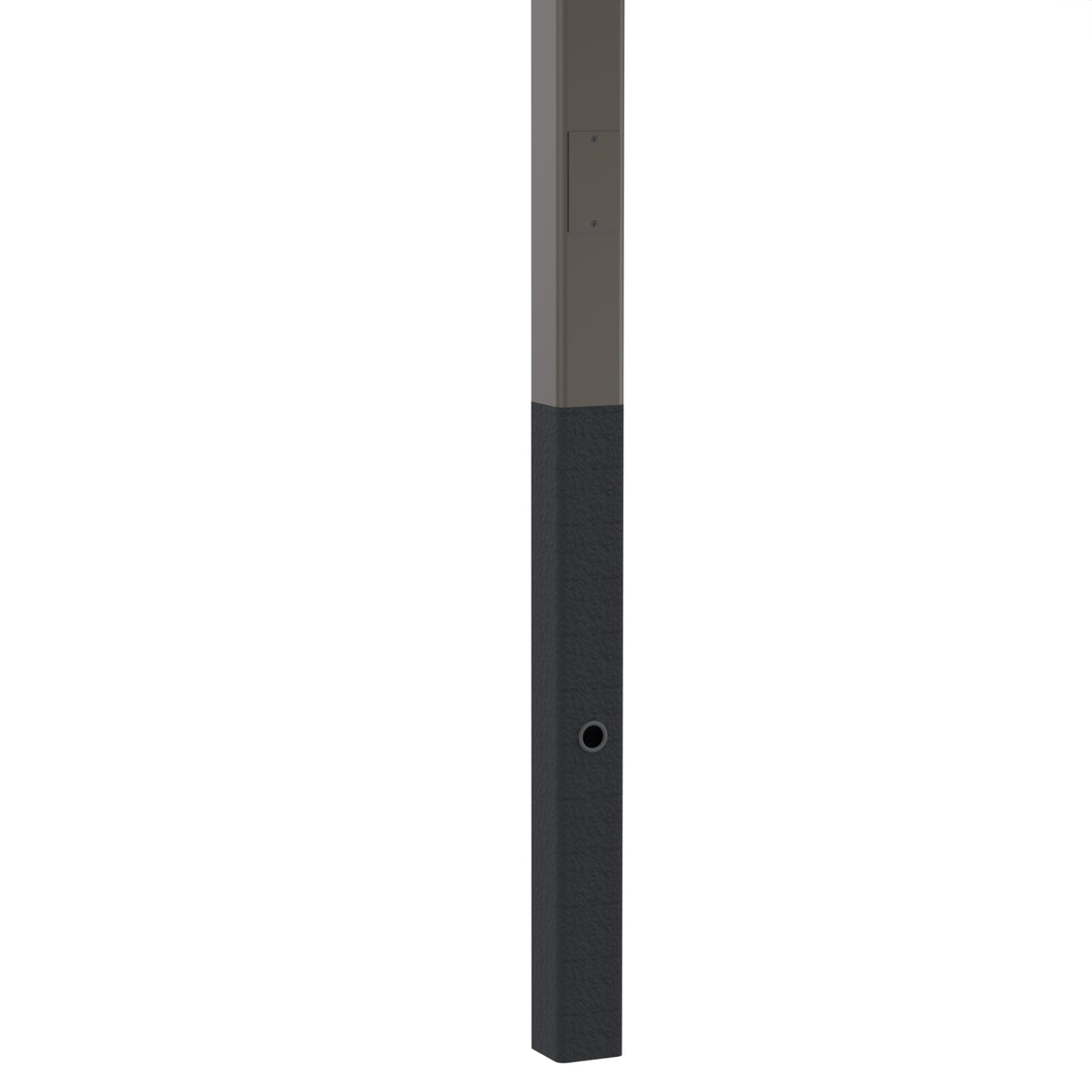 25' Above Grade x 5.0" OD x 0.188" Thick, Square Straight Aluminum, Direct Burial Light Pole