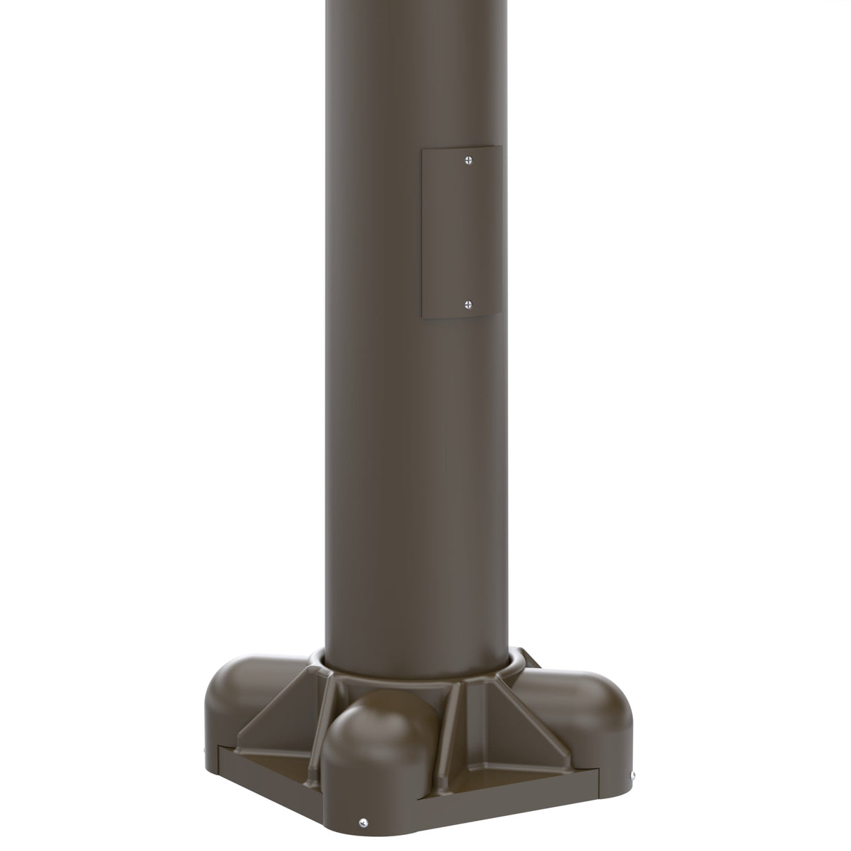 16' Tall x 4.0" Base OD x 3.0" Top OD x 0.125" Thick, Round Tapered Aluminum, Anchor Base Light Pole