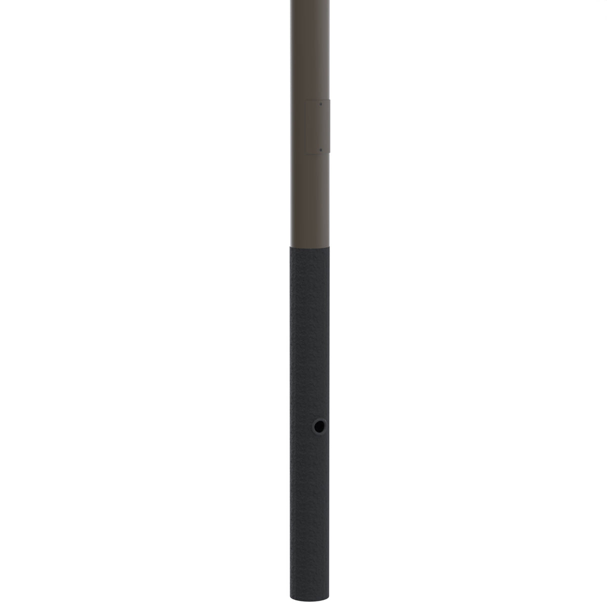 15' Above Grade x 4.0" OD  x 0.125" Thick, Round Straight Aluminum, Direct Burial Light Pole