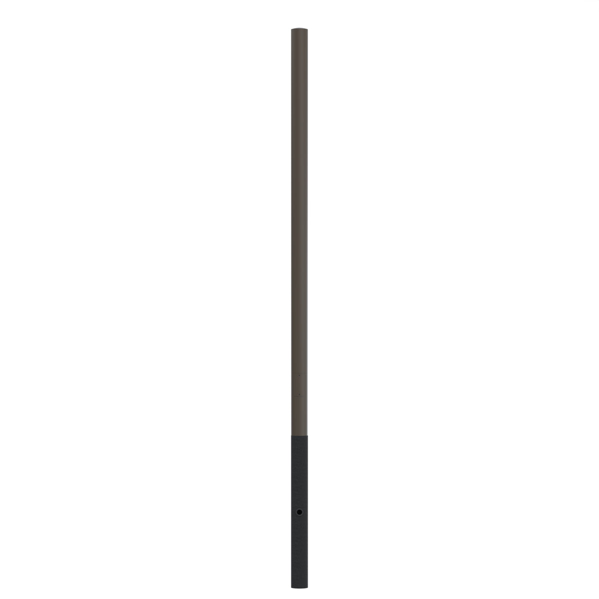 16' Above Grade x 4.0" OD  x 0.125" Thick, Round Straight Aluminum, Direct Burial Light Pole
