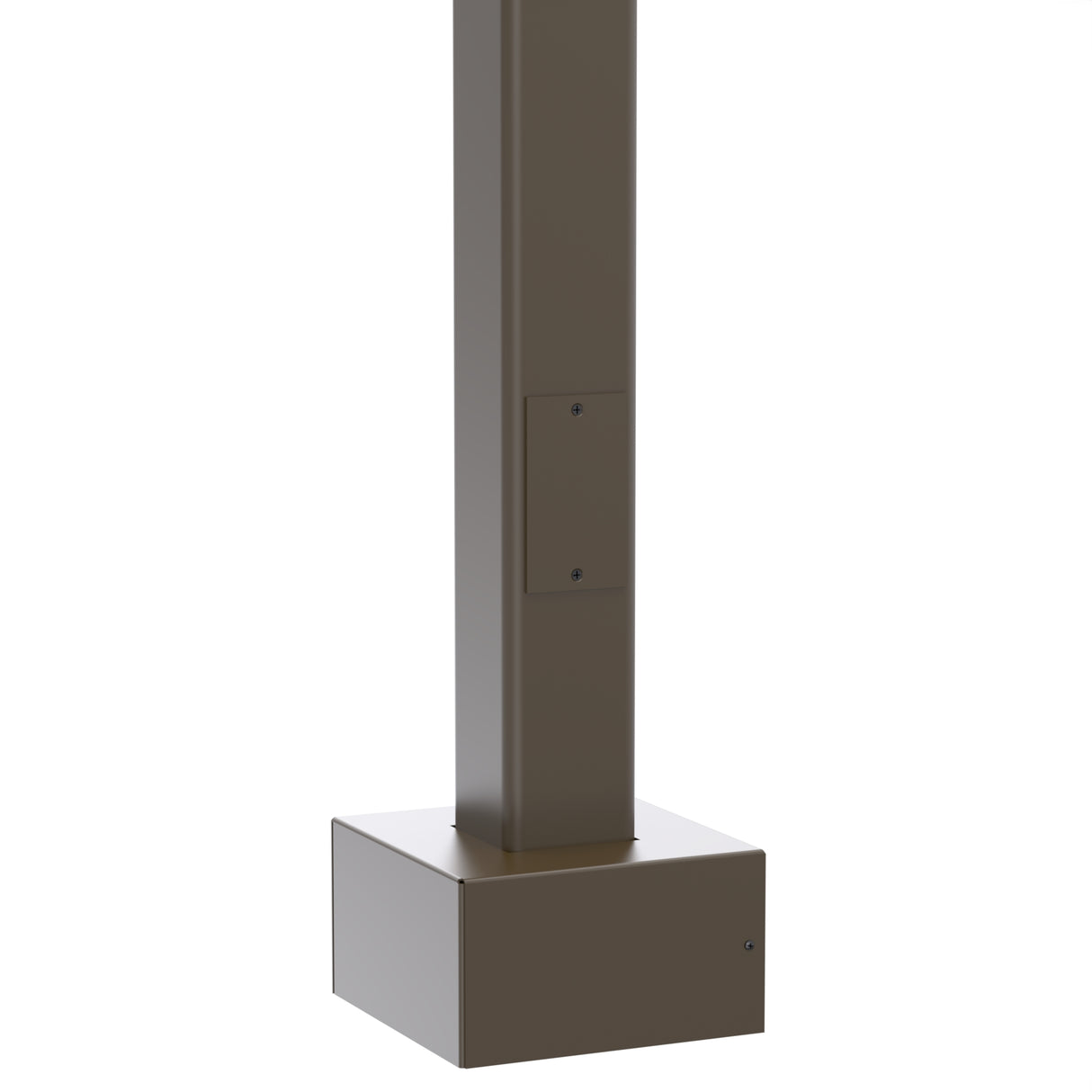 20' Tall x 4.0" OD x 0.125" Thick, Square Straight Aluminum, Anchor Base Light Pole