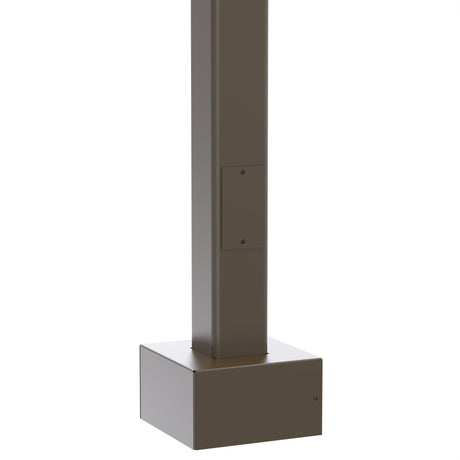 10' Tall x 4.0" OD x 0.188" Thick, Square Straight Aluminum, Anchor Base Light Pole