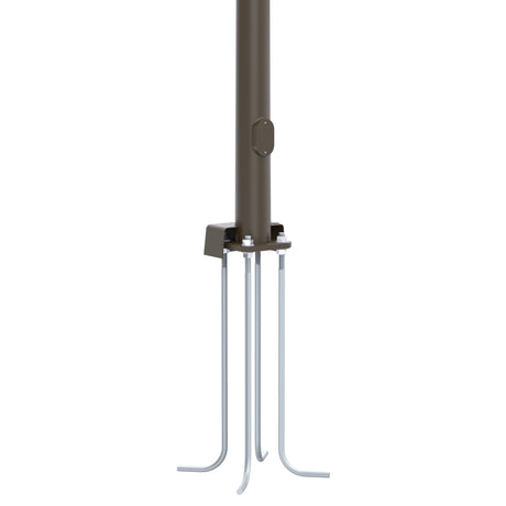 30' Tall x 8.0" Base OD x 3.8" Top OD x 11ga Thick, Round Tapered Steel, Anchor Base Light Pole