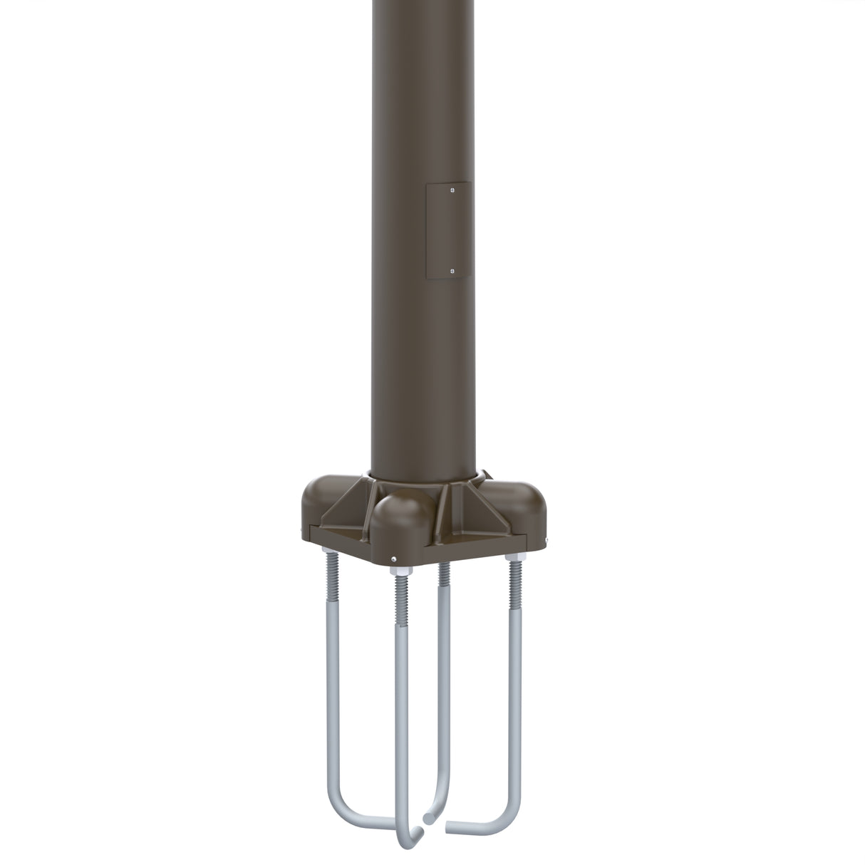25' Tall x 6.0" Base OD x 4.0" Top OD x 0.188" Thick, Round Tapered Aluminum, Anchor Base Light Pole