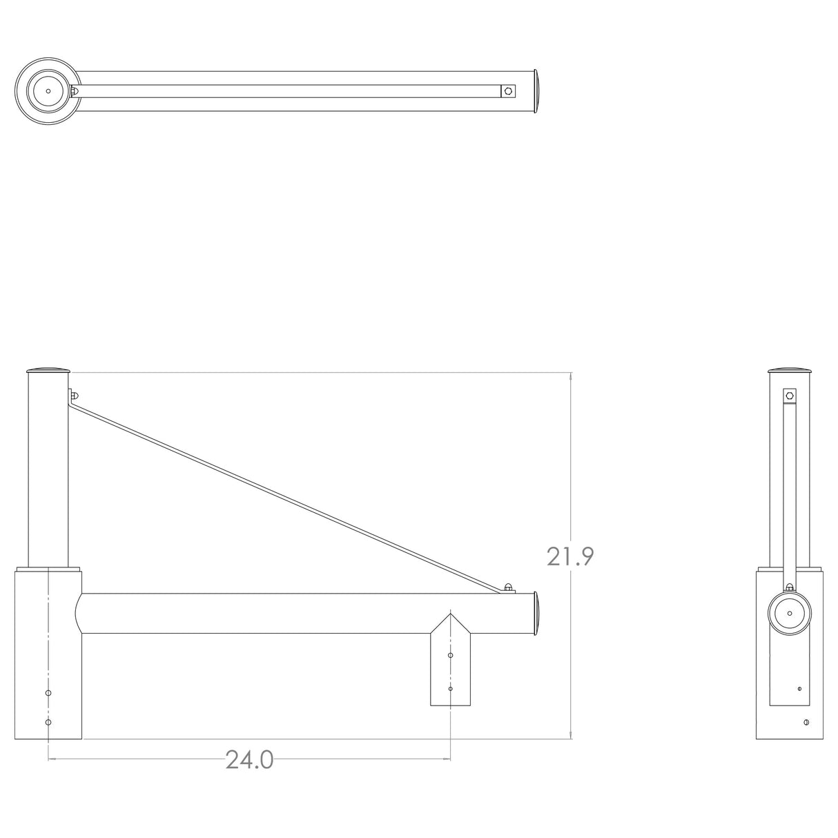 AR1 Single Suspension Arm Pole Top Bracket