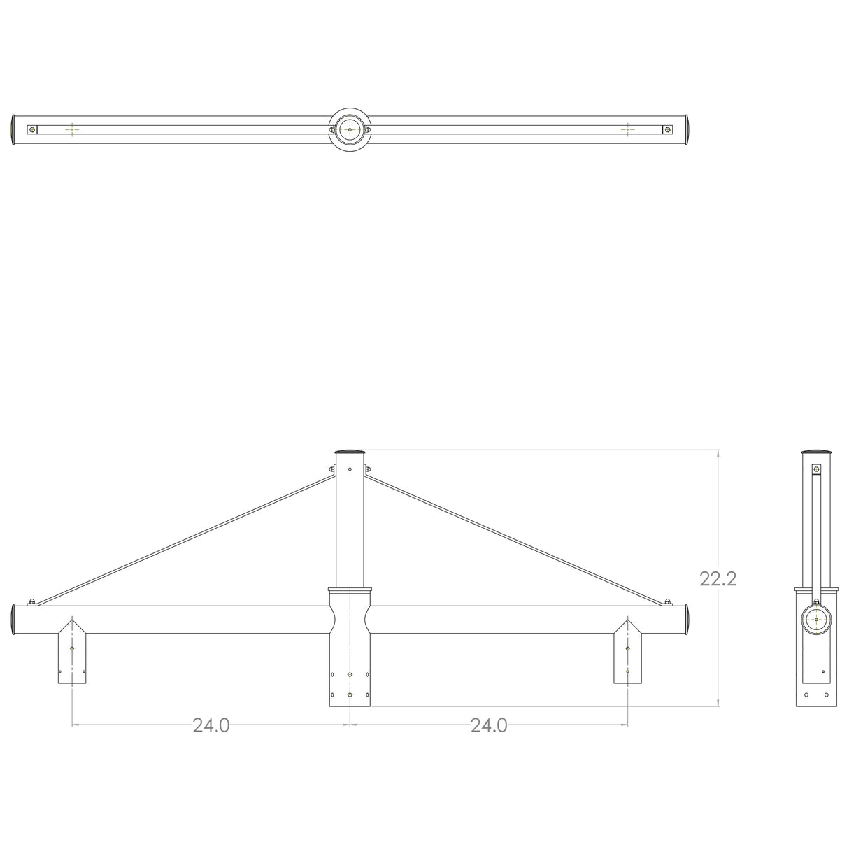 AR2 2@180 Suspension Arm Pole Top Bracket