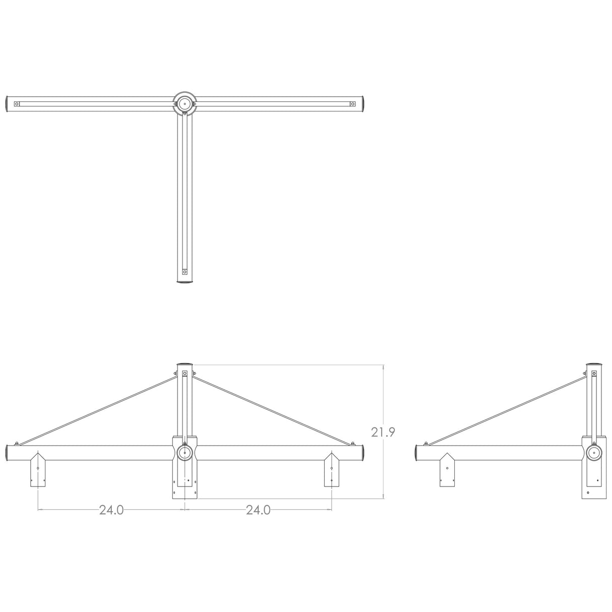 AR3 3@90 Suspension Arm Pole Top Bracket