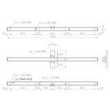 CK44 8 Light Crossarm, 4@180 Top & 4@180 Bottom, Wood Pole Mount