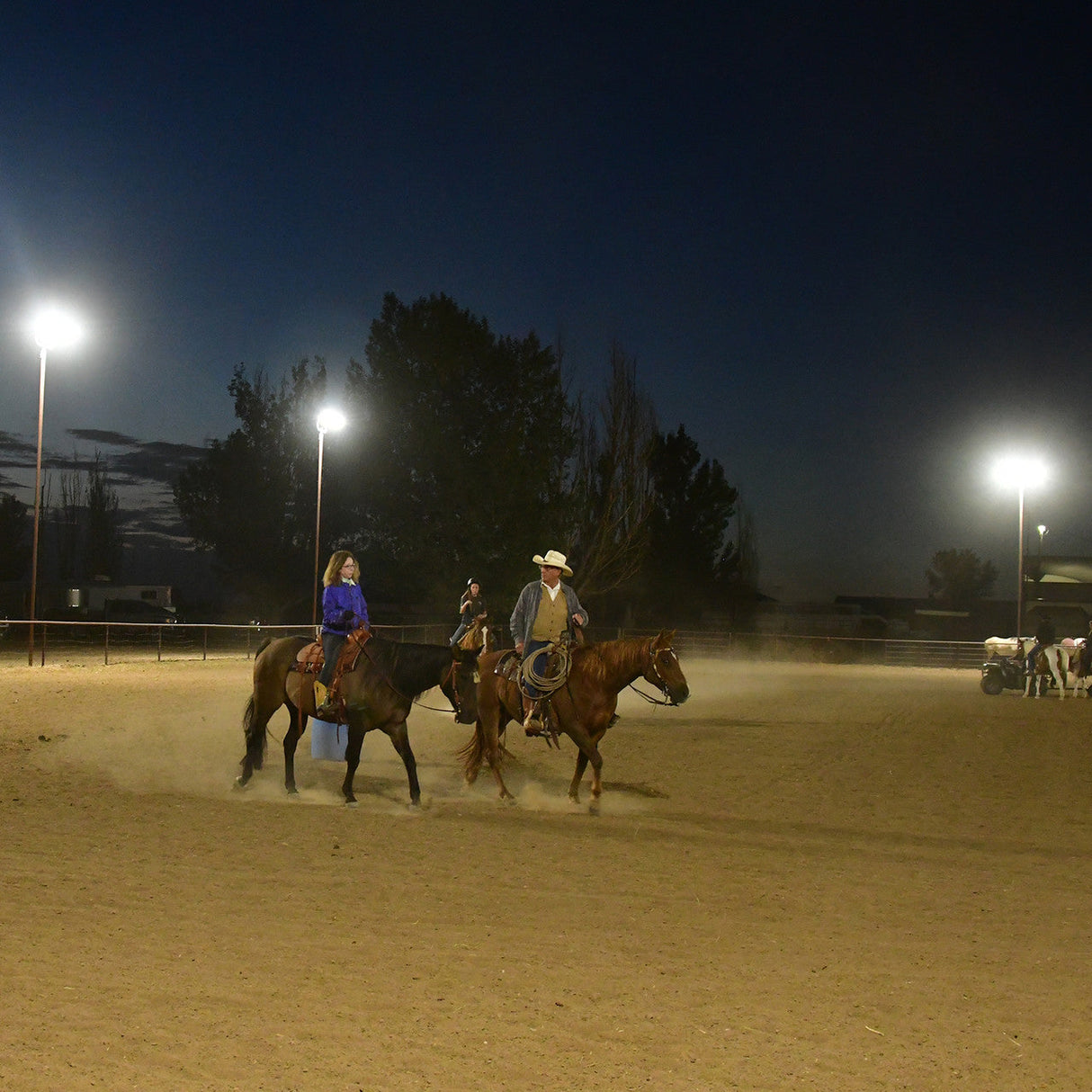 100' x 200' Horse Riding Arena Lighting Kit - 4 Poles + 8 Fixtures, Pre-Shipped Anchor Bolts, Black Finish, Free Shipping!