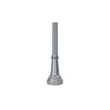 12' Tall x 5.0" OD x 0.125" Thick, Fluted Round Straight Aluminum, Decorative York Style Anchor Base Light Pole