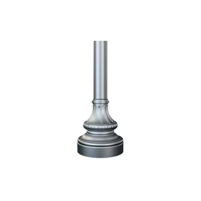 16' Tall x 4.0" OD x 0.125" Thick, Round Straight Aluminum, Decorative Arlen Style Anchor Base Light Pole