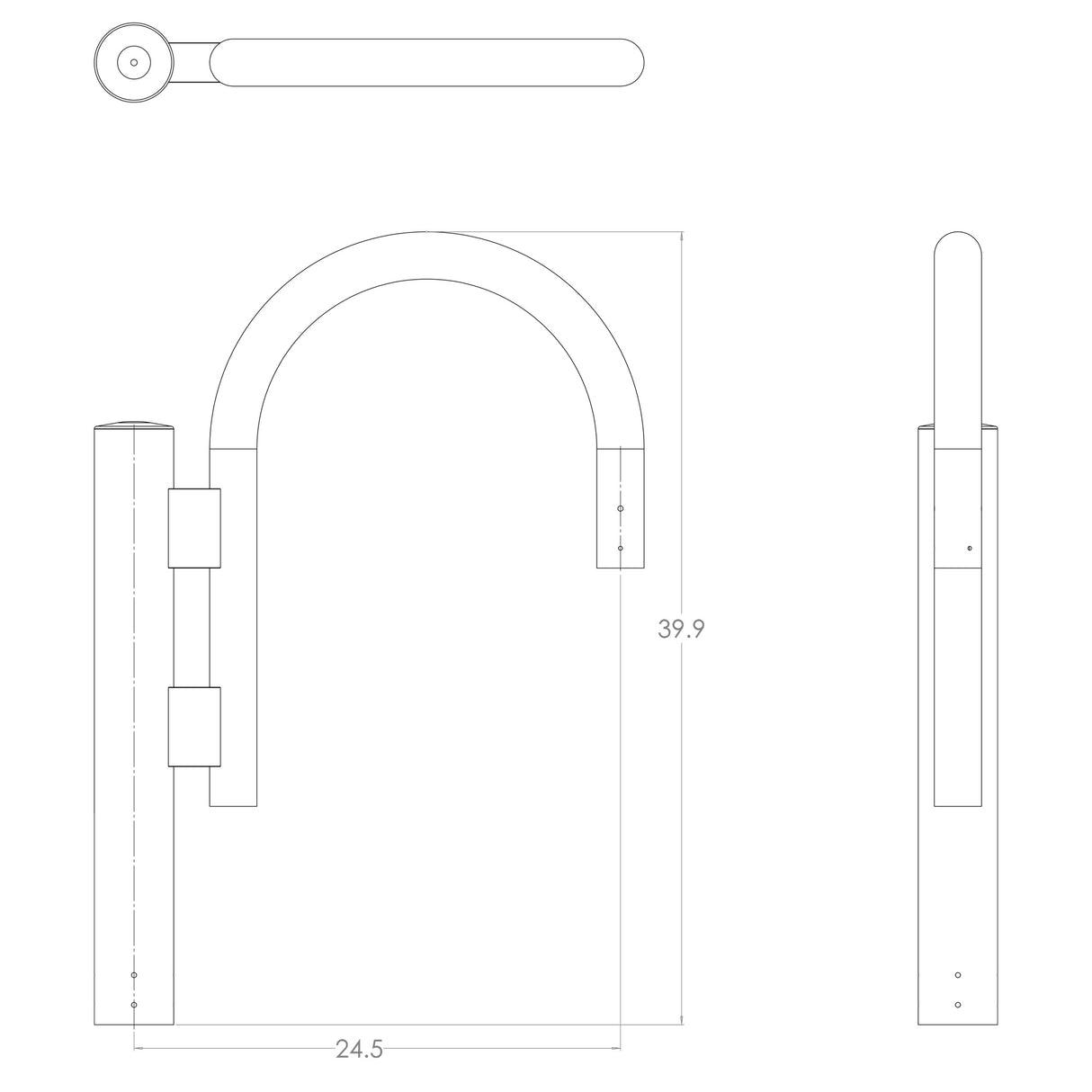 SS1 Single Side Shepherds Hook Pole Top Bracket