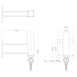 WM2 Single Wall Tenon Mount w/ Finial