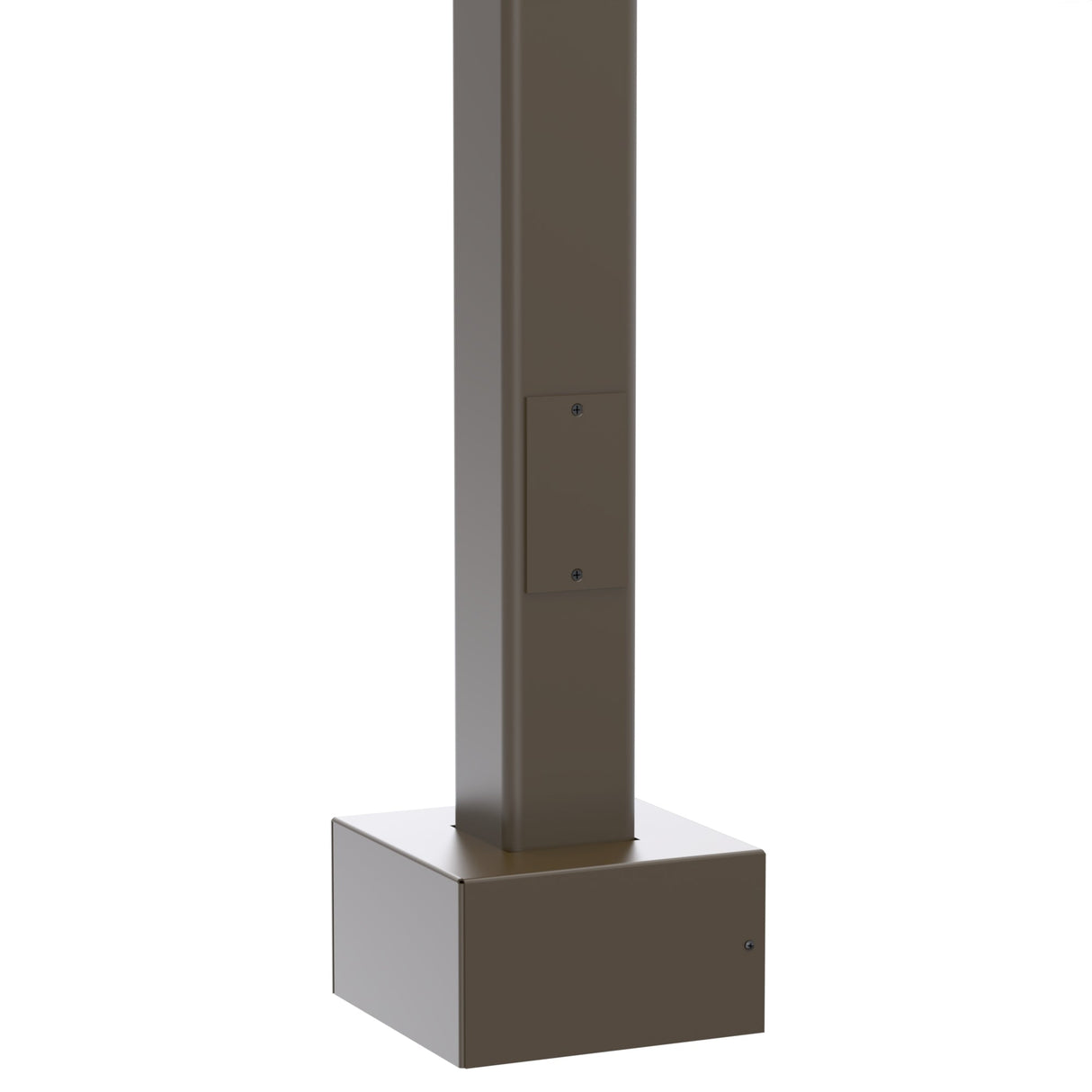 16' Tall x 4.0" OD x 0.125" Thick, Square Straight Aluminum, Anchor Base Light Pole