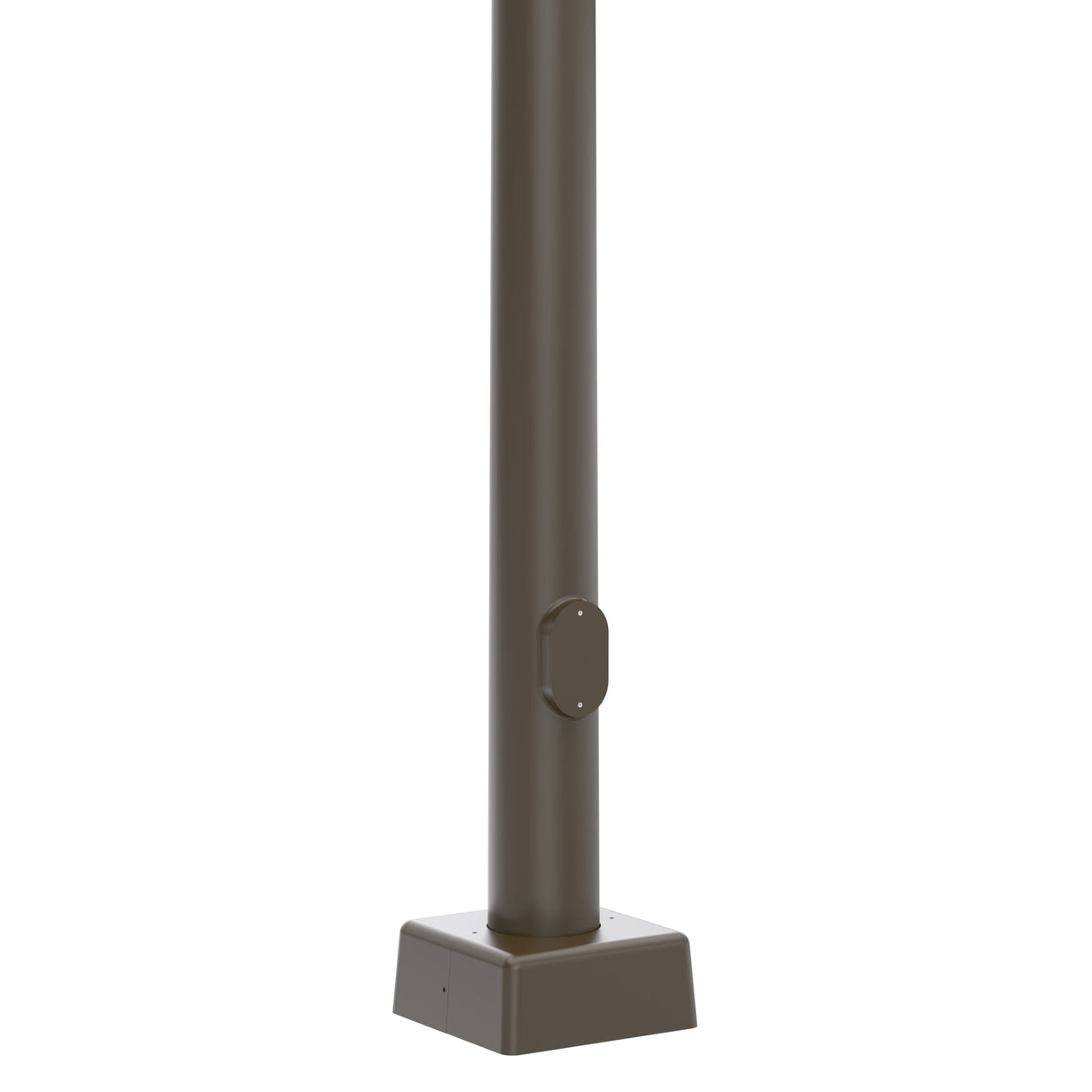 25' Tall x 5.9" Base OD x 2.4.0" Top OD x 11ga Thick, Round Tapered Steel, Anchor Base Light Pole